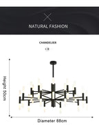 Lustre Cuisine Moderne — L doré 16 ampoules