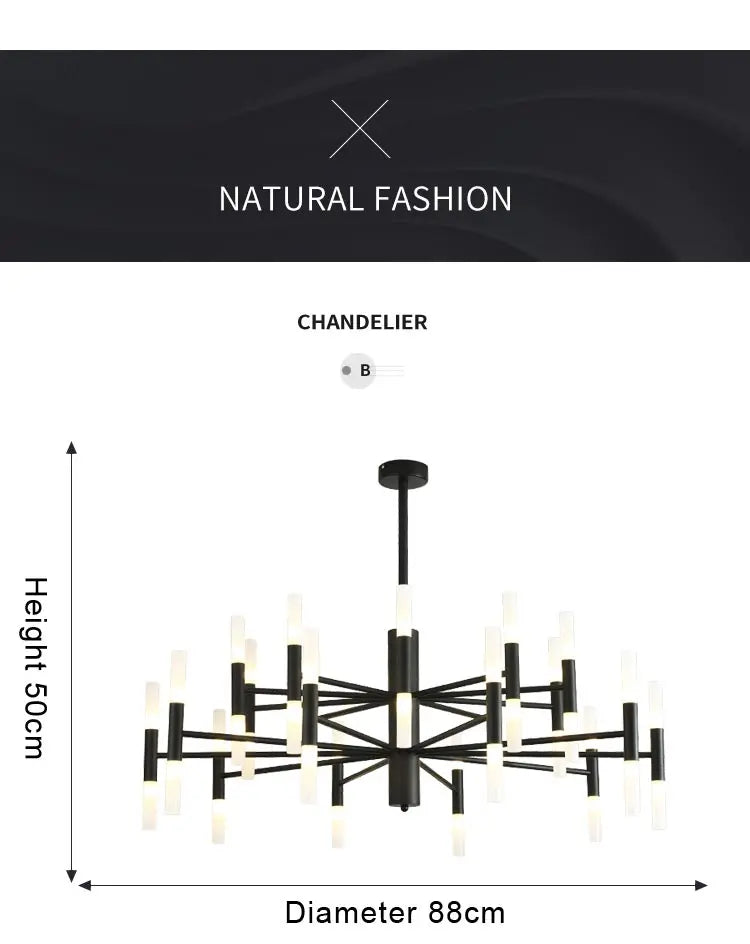 Lustre Cuisine Moderne — L doré 16 ampoules
