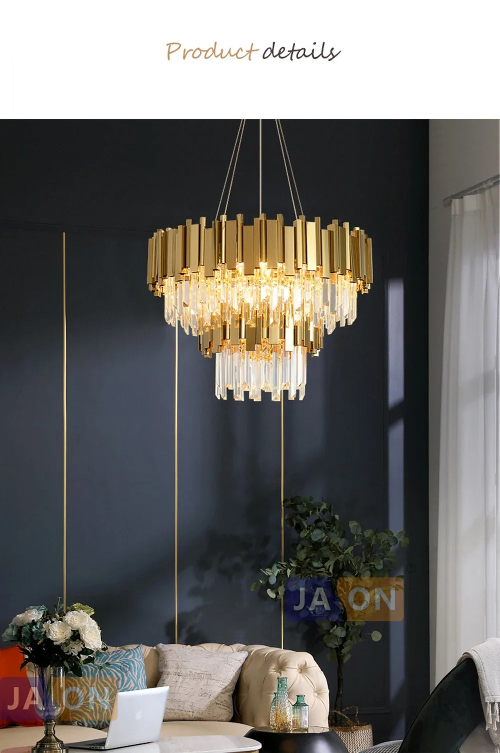 Lustre Cristal Design — Moderne — Oval 150cm