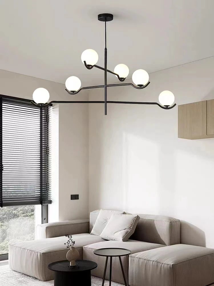 Lustre Noir Moderne — Verre