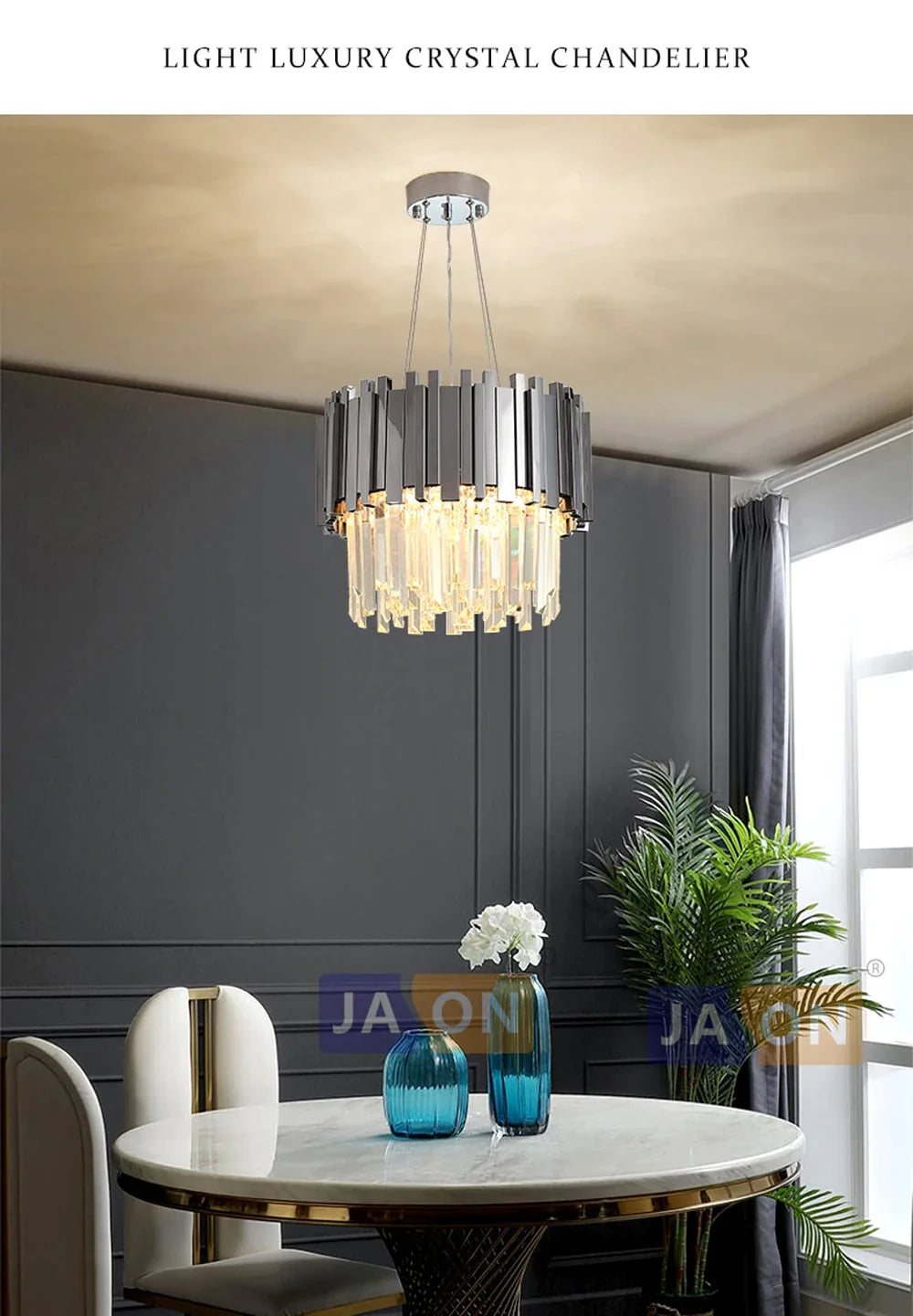Lustre Cristal Design — Moderne — Oval 150cm