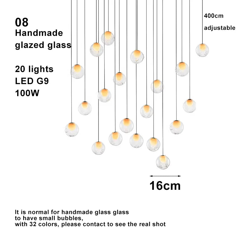 Lustre Design LED — Verre — 01 1 ampoule