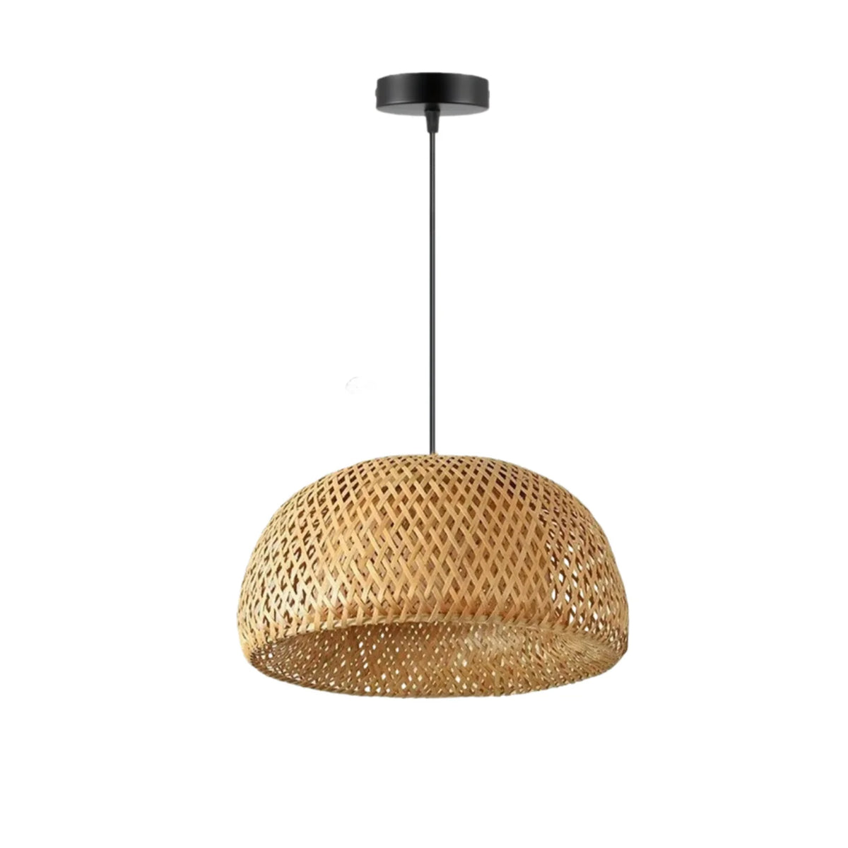 Lustre Bambou Artisanal 30/38/45cm | Suspension Rotin Fait Main | Luminaire Naturel Boho