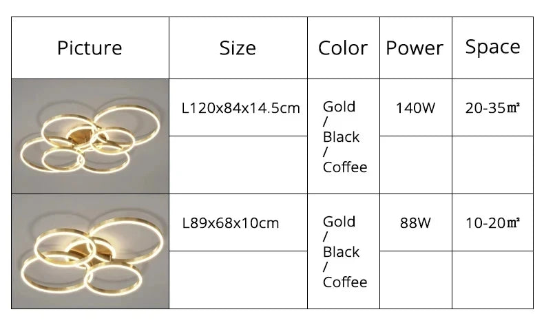 Lustre Design Moderne — 6 ampoules Noir