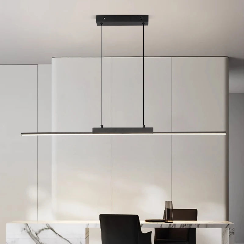 Lustre Salon Design Moderne Long — Salle à Manger et Cuisine — Minimaliste