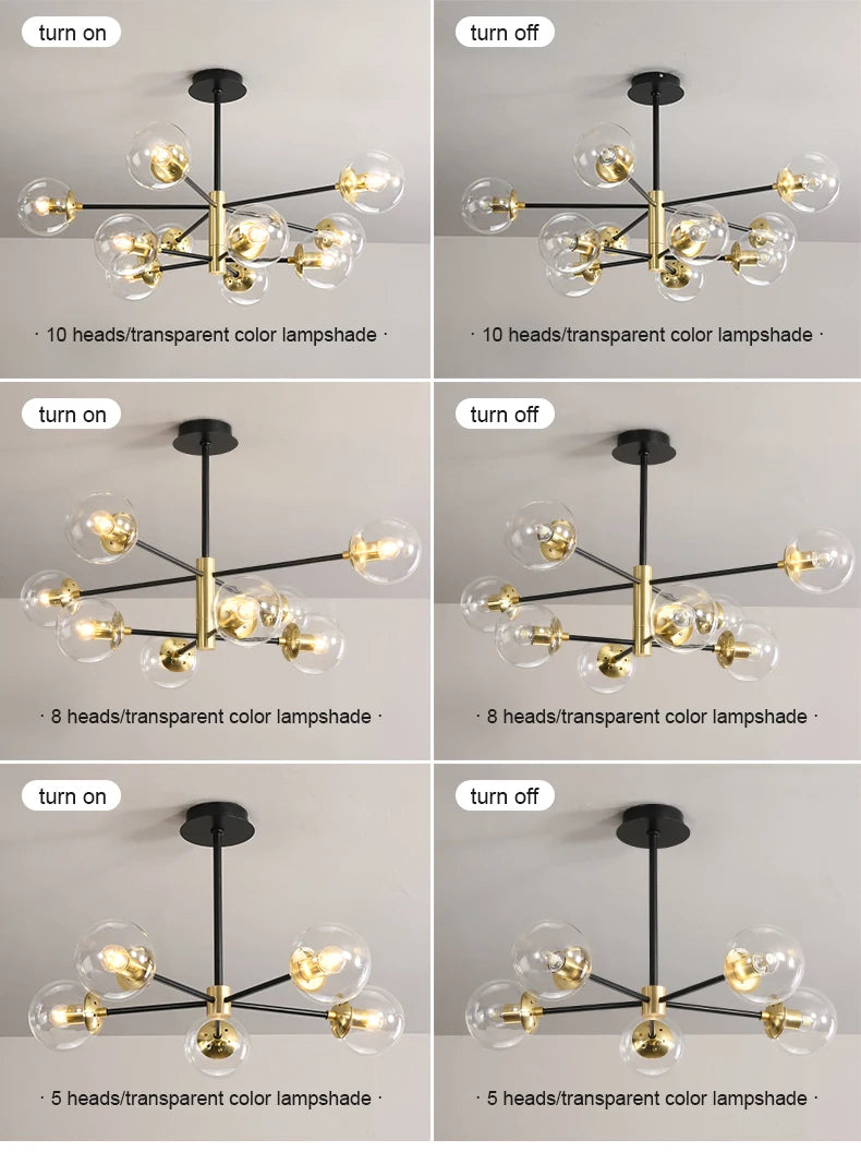 Lustre Boule En Verre — Plafonnier Boule Moderne