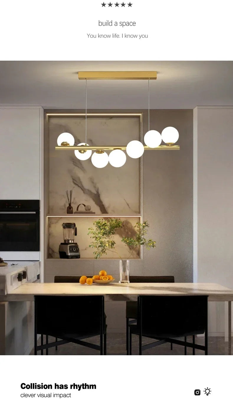 Lustre Design Salle à Manger — Cuisine — Type B - 9 ampoules - 63W