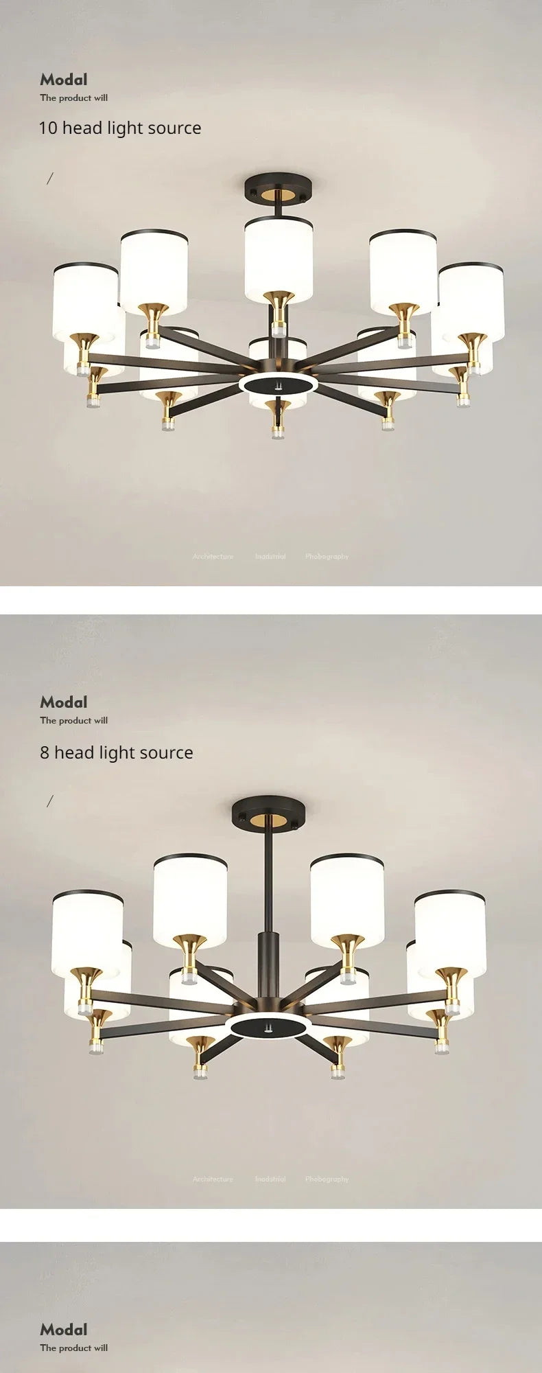 Lustre Moderne Salon — Plafonnier Nordique Design