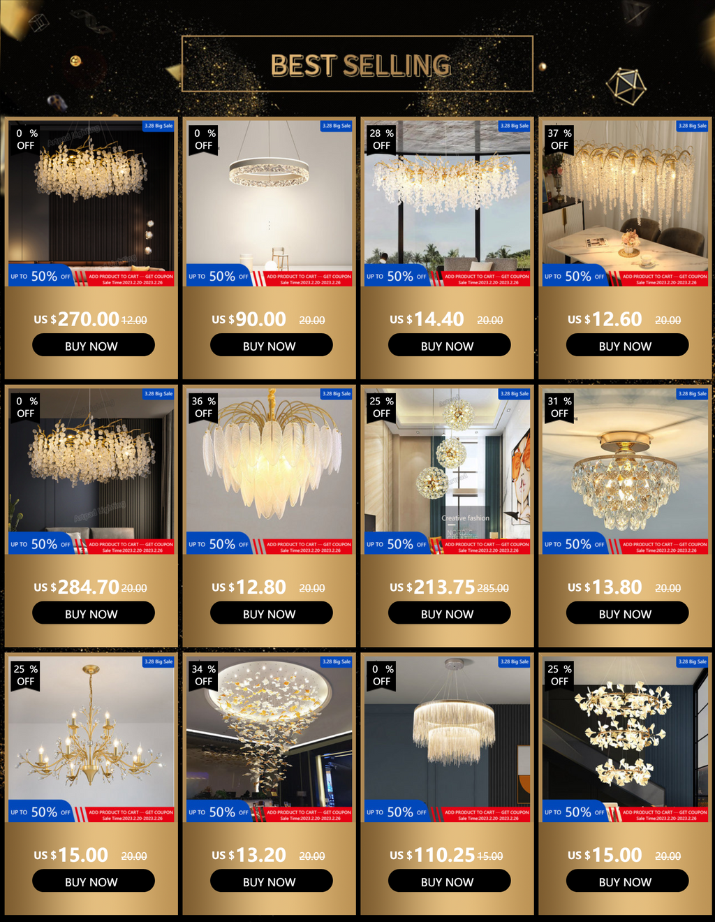 Lustre Cristal Salon — Nordique