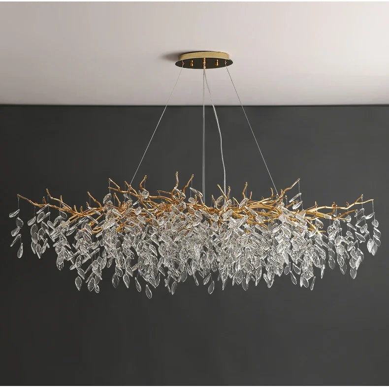 Grand Lustre Salle à Manger — Cristal Grand Format — Rond 80cm