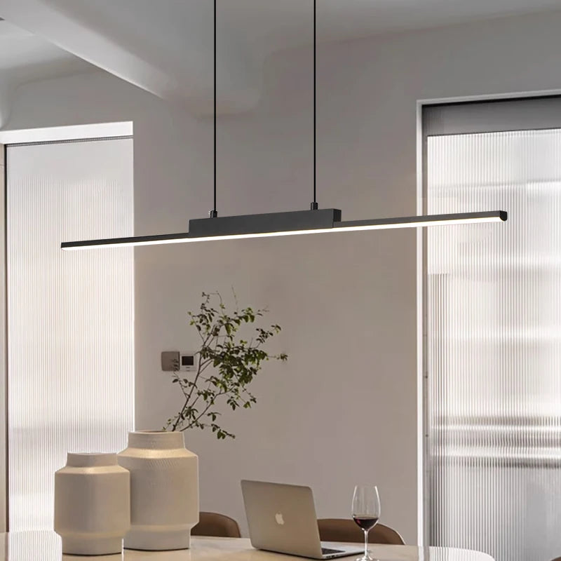 Lustre Salon Design Moderne Long — Salle à Manger et Cuisine — Minimaliste