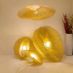 Suspension Rotin Tressé Fait Main 40/60/80/100cm - Lustre Bambou LED