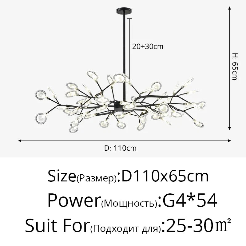 Lustre Chambre Bébé — Noir B 45 ampoules