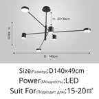 Lustre Chambre Ado — Noir — Noir S 4 ampoules 102cm