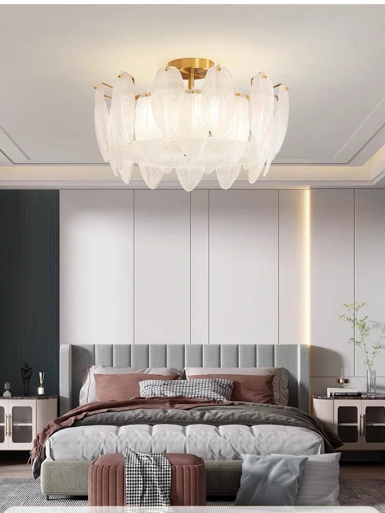 Lustre Chambre Bébé — Verre — Plafonnier D50cm
