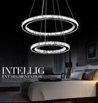 Lustre Cristal Moderne — 4 anneaux 30 50 70 90cm