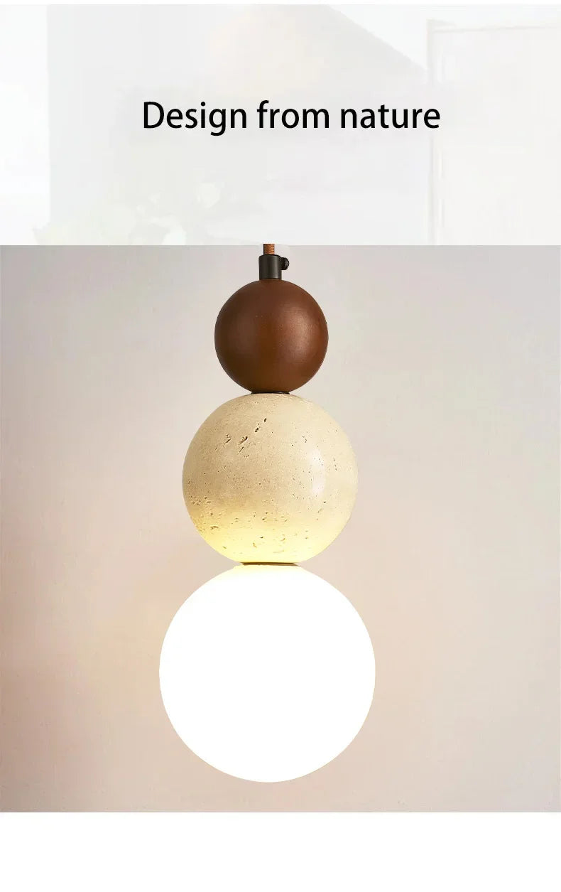Suspension Design Bauhaus Crème — Pierre et Bois Médiéval — Chambre et Bar