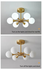 Lustre Cuivre — Plafonnier Boule Moderne