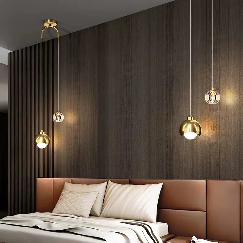 Suspension Cristal Minimaliste Nordique — Long Line Luxe — Chambre et Salon