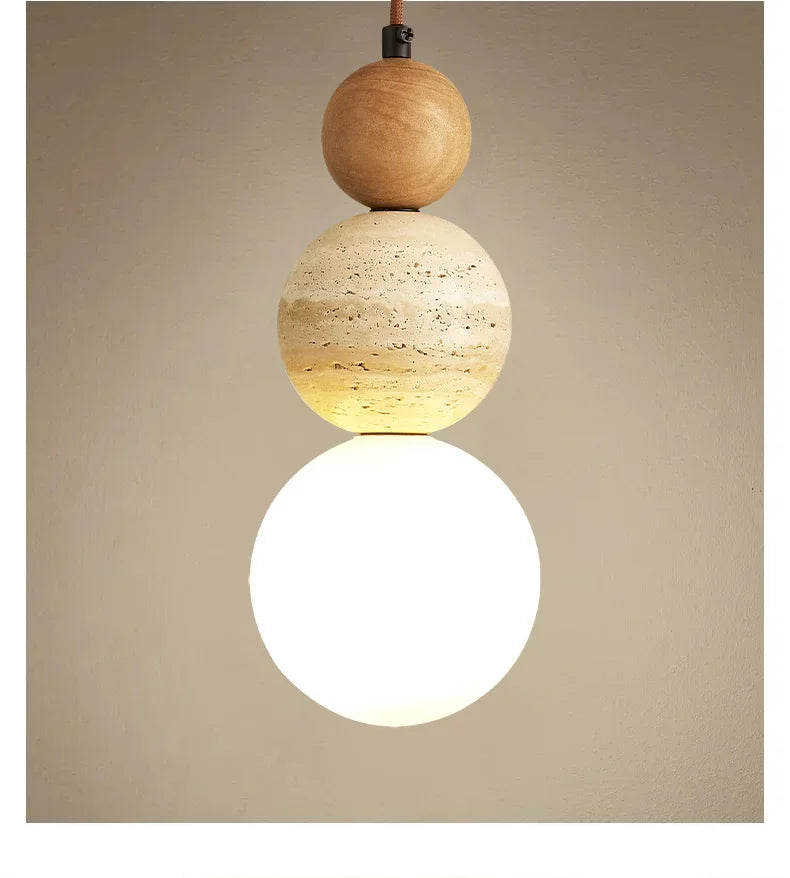Suspension Design Bauhaus Crème — Pierre et Bois Médiéval — Chambre et Bar
