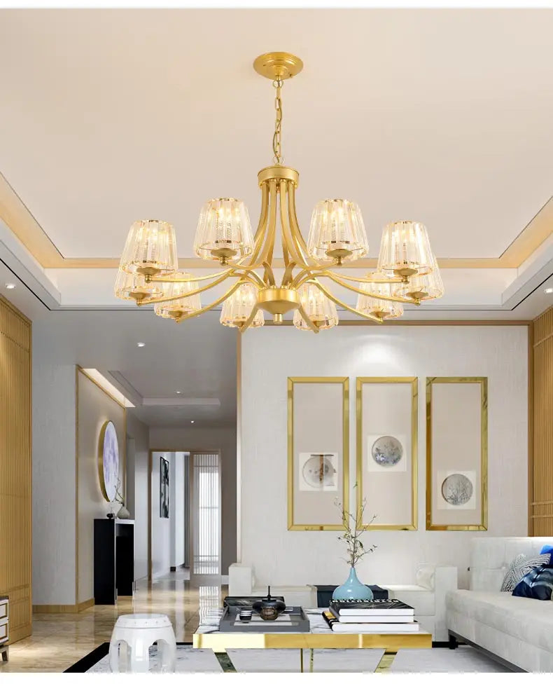 Lustre Salon Moderne — Plafonnier LED Cristal