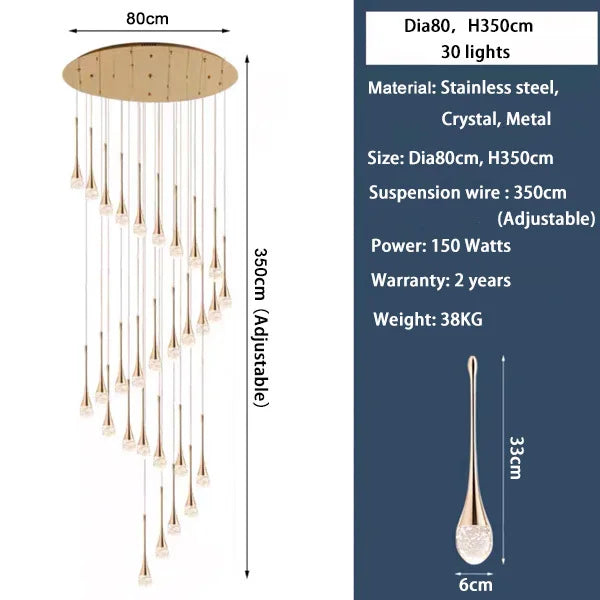 Lustre Salon Moderne — Cristal