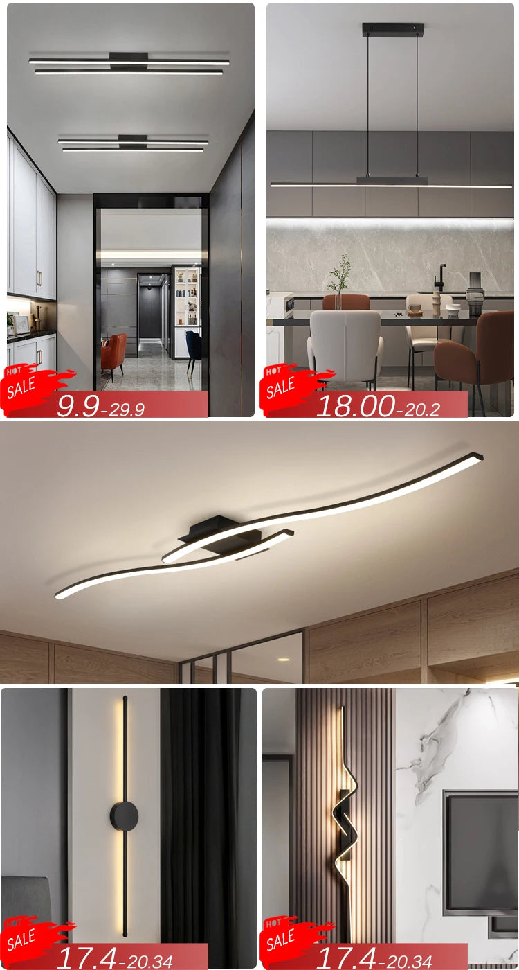 Suspension Arc LED Design Élégant — Luminosité Réglable — Salle à Manger
