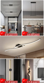 Lustre Arc LED Contemporain Dimmable — Cuisine et Restaurant — Design Épuré