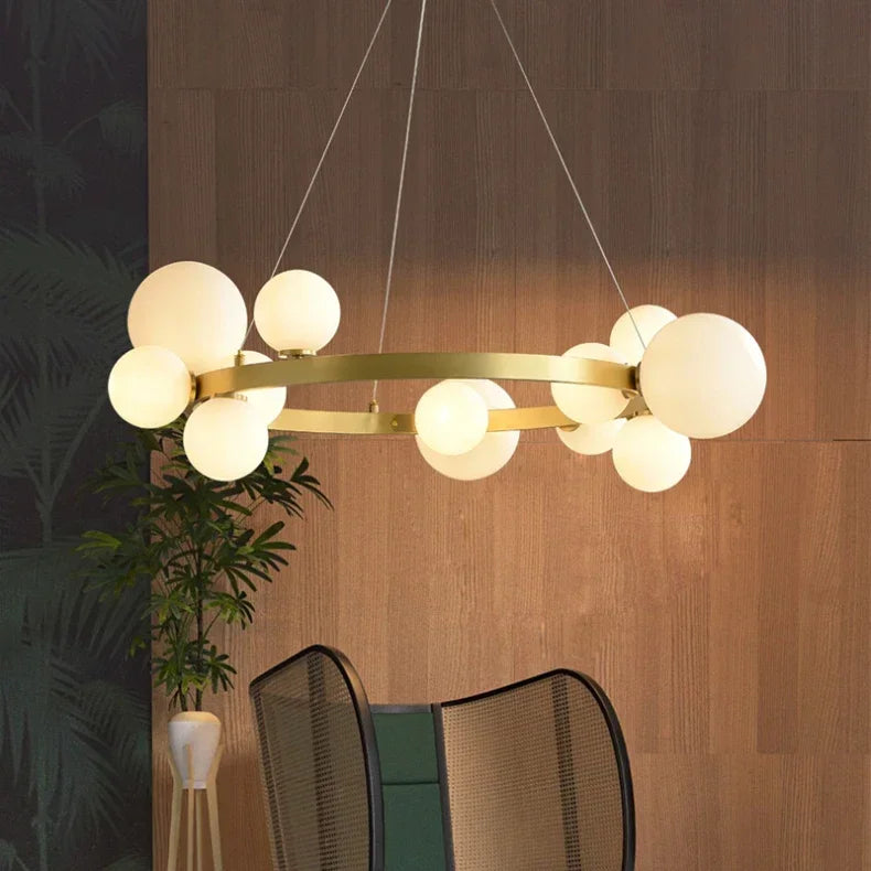 Lustre Globe Verre — Blanc