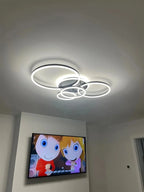 Lustre Blanc Moderne — doré 6 ampoules 108W