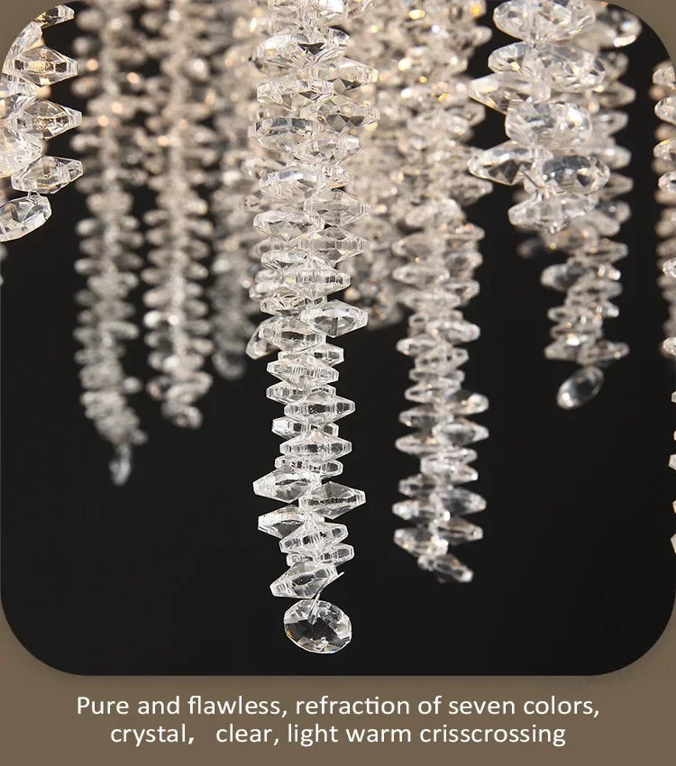 Lustre Cristal Ancien — Métal — Longueur 100cm