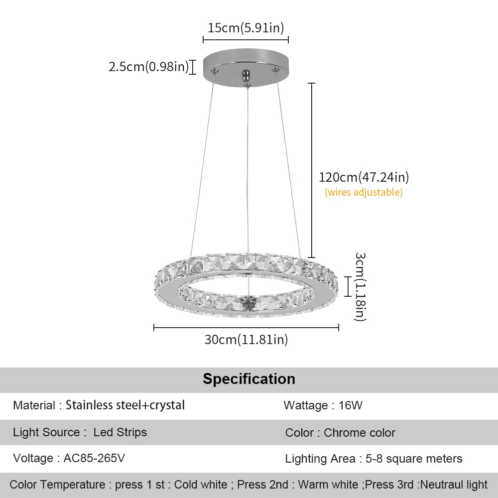 Lustre Verre — Plafonnier LED Cristal