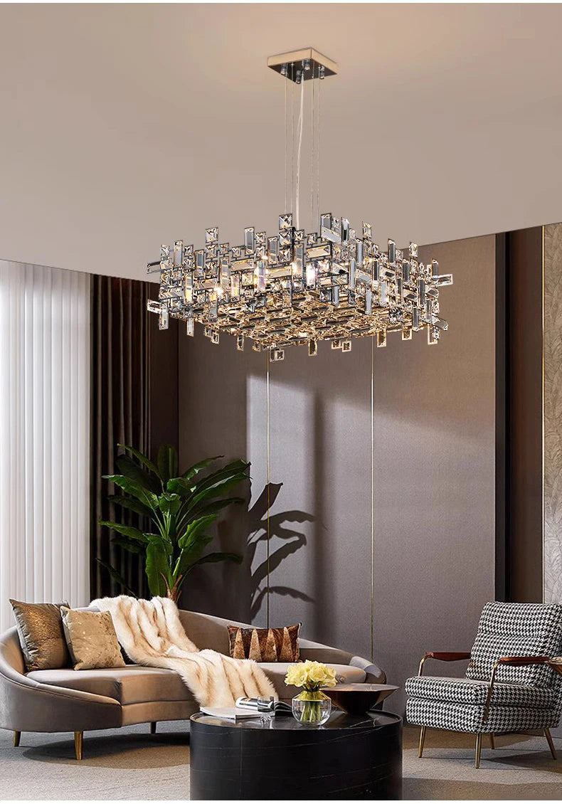 Lustre Salle à Manger Cristal — Métal