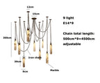 Lustre Aluminium Design — Métal — 7 ampoules