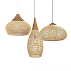 Suspension Rotin Wabi Sabi 40/50/60cm - Lustre LED Style Japonais