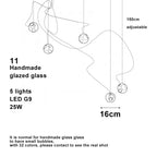 Lustre Design LED — Verre — 16 ampoules Applique murale