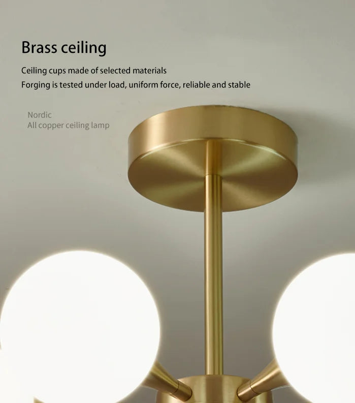 Lustre Cuivre — Plafonnier Boule Moderne