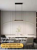 Lustre Arc LED Contemporain Dimmable — Cuisine et Restaurant — Design Épuré