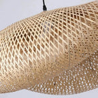 Lustre Rotin Tressé Main Vintage 40/60/80cm - Suspension Rustique LED