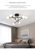 Lustre Industriel Design — Fer Forgé 6 Têtes — Salon et Salle à Manger LED
