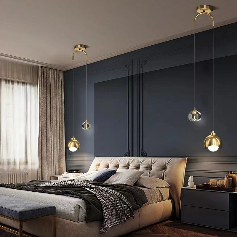 Suspension Cristal Minimaliste Nordique — Long Line Luxe — Chambre et Salon
