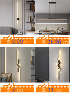 Lustre Salon Design Moderne Long — Salle à Manger et Cuisine — Minimaliste