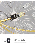 Lustre Cristal Ancien — 13 ampoules doré
