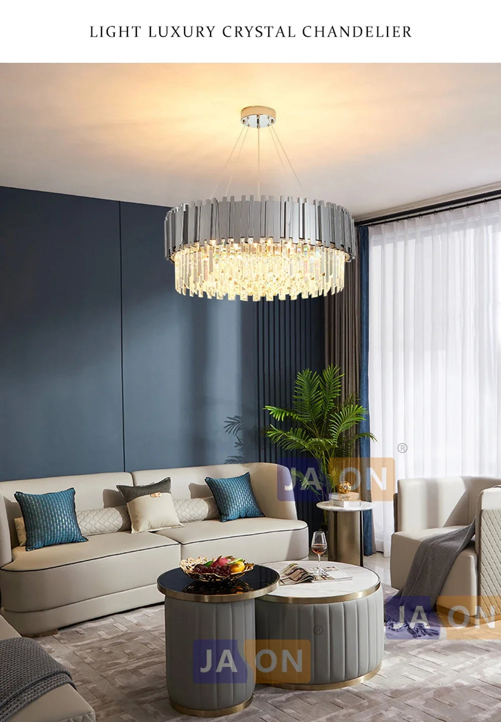 Lustre Cristal Design — Moderne — Oval 150cm