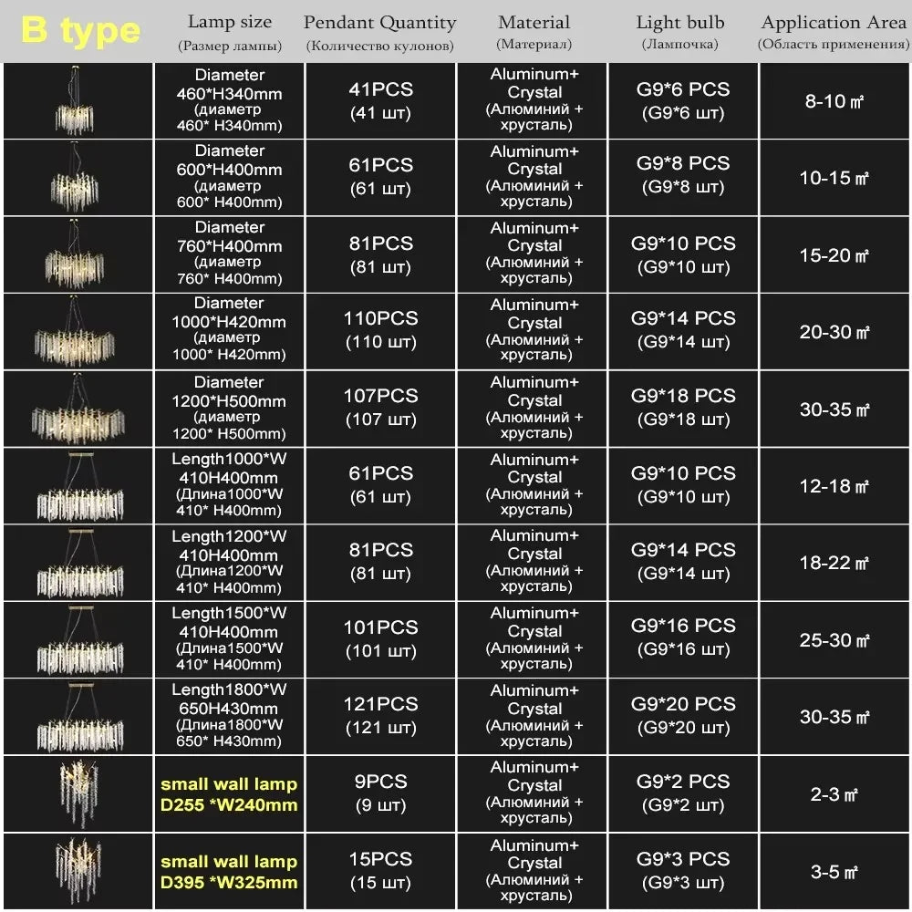Lustre Cristal Salon