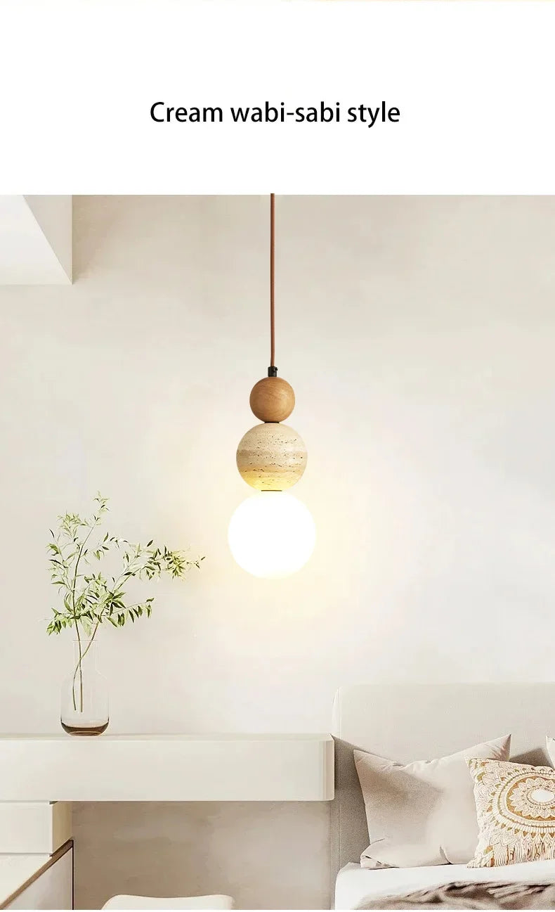 Suspension Design Bauhaus Crème — Pierre et Bois Médiéval — Chambre et Bar