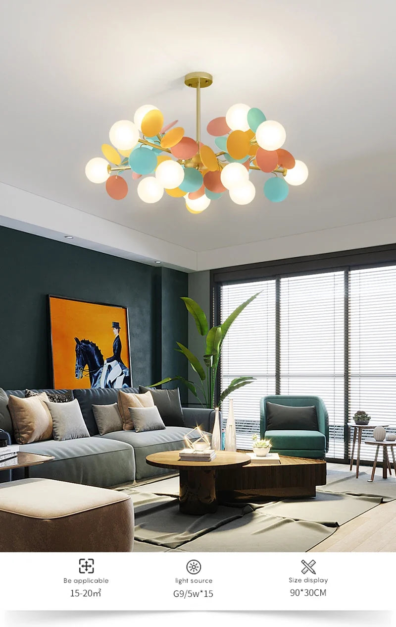 Lustre Araignée Design — Moderne — 10 ampoules blanc