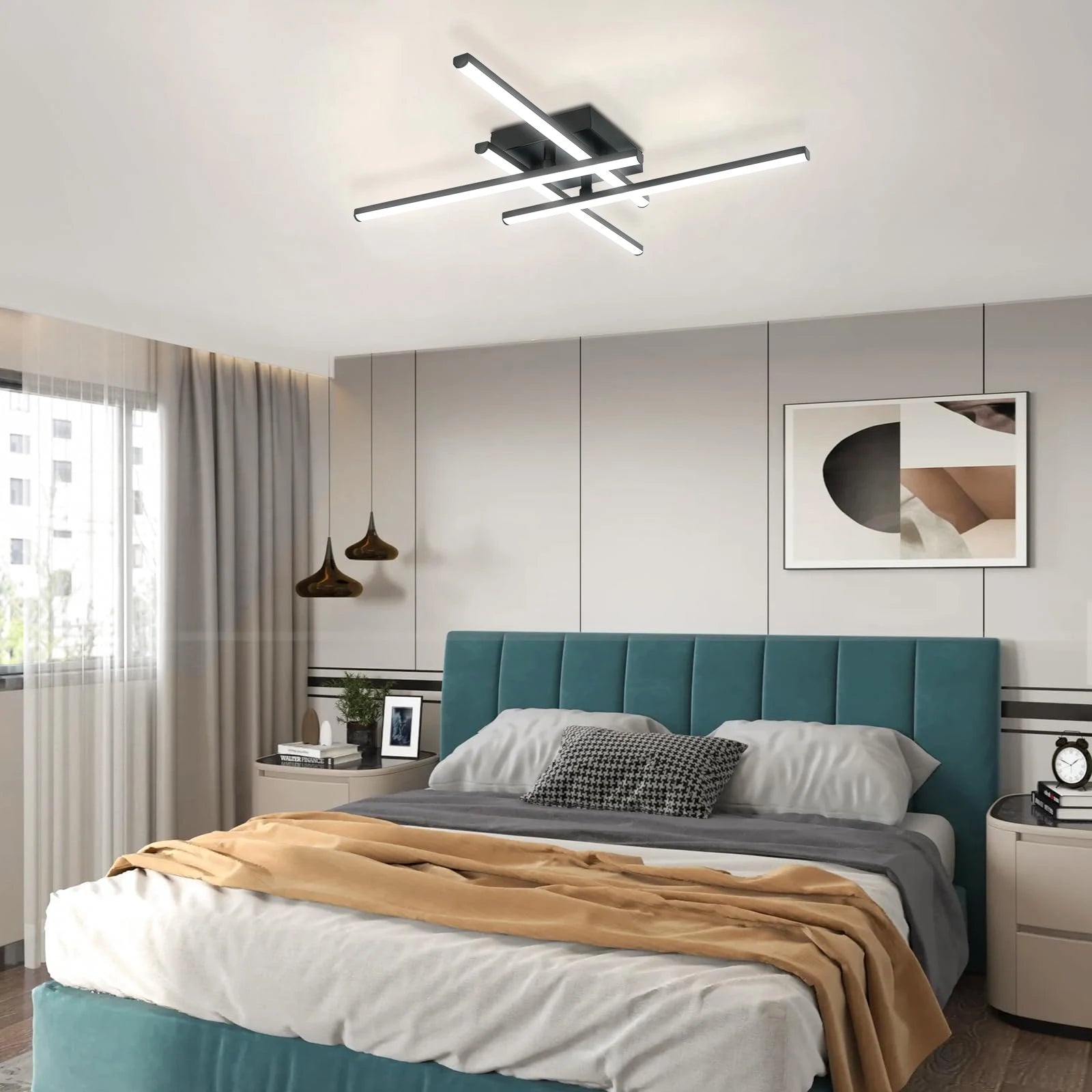 Lustre Salon Moderne — Noir