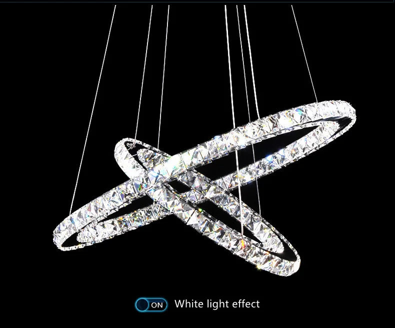Lustre Anneau Design — Métal — 2 anneaux 40 60CM