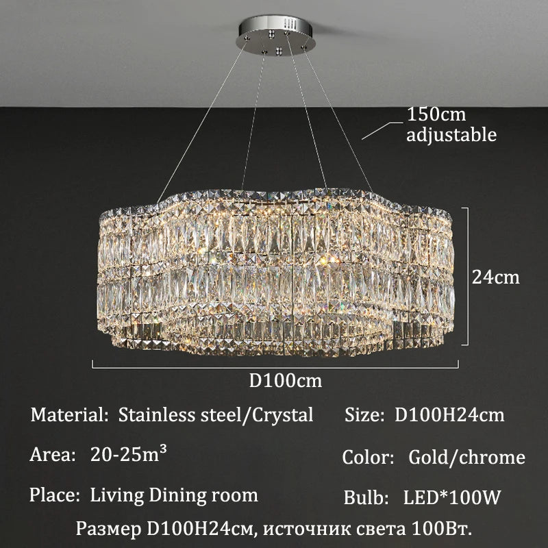 Lustre Salon Noir — Cristal